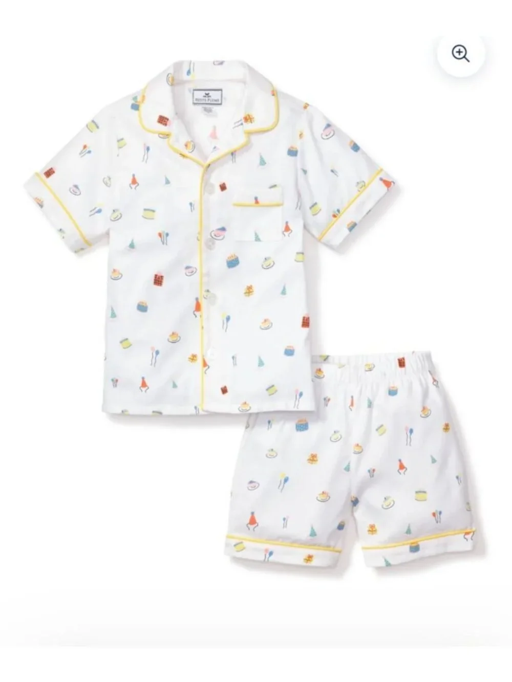 Petite Plume Kids Birthday Cake Print Short Pajama Set - Picture 1 of 14